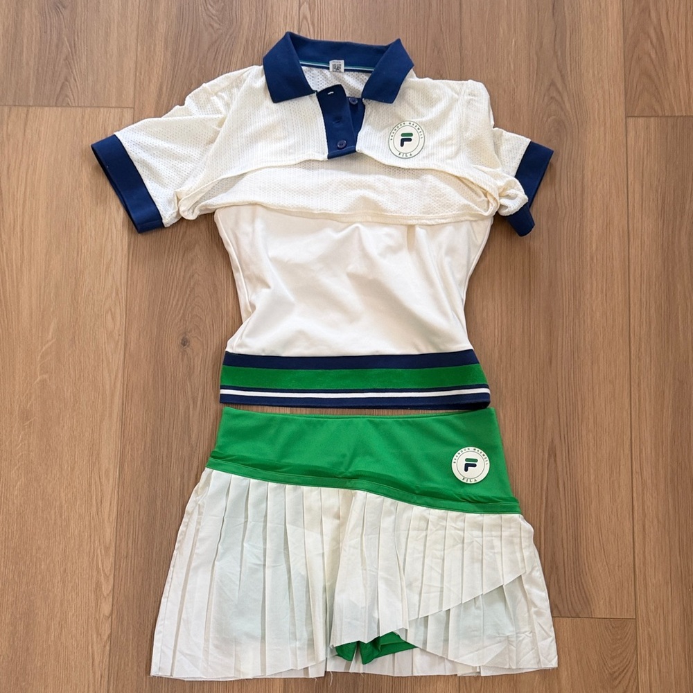 Fila White, Navy & Green Tennis Dress